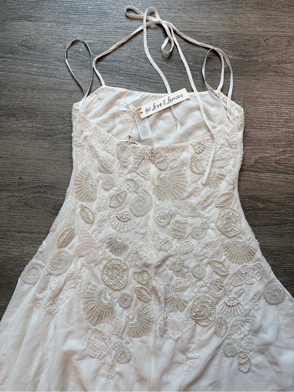 β¨ RARE β¨ For Love & Lemons Seaside Treasure π Beaded Midi Dress π Size 0 NWT - Picture 14 of 15